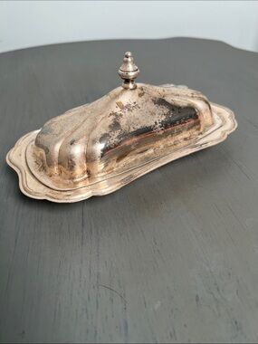 Vintage Silver-plated -Butter Dish with Lid and glass insert